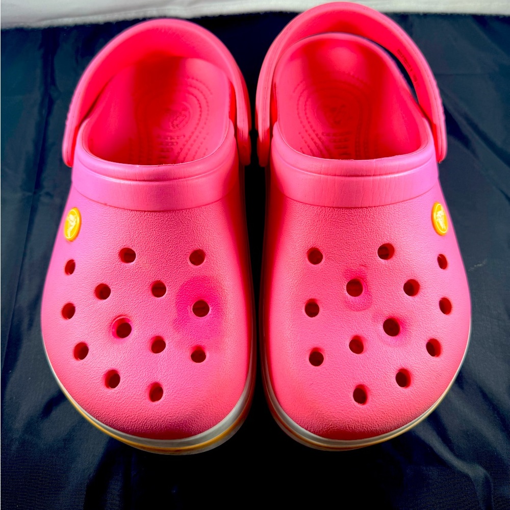 Girls Pink Crocs Size 2
